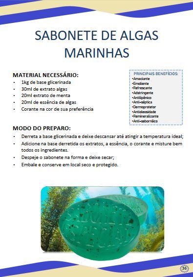 Receitas Grátis de Sabonetes Artesanais: Sabonete de Algas Marinhas