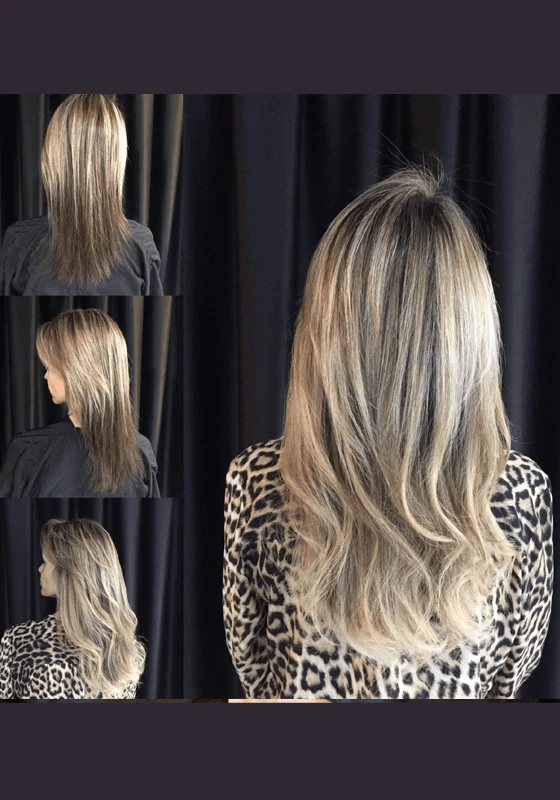Apliacação Mega Hair de Fita Adesiva Antes e Depois